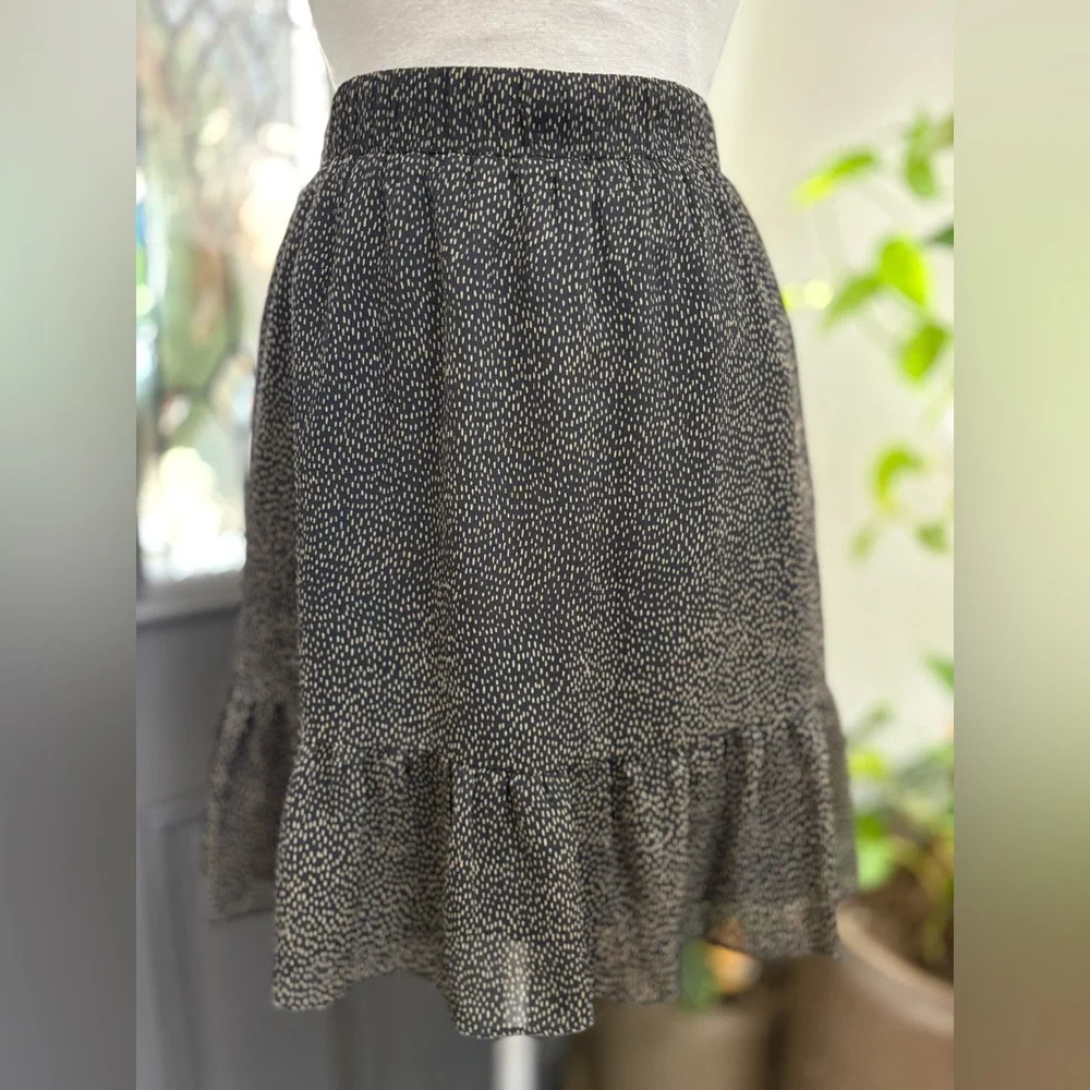 LOFT Elegant Black and Cream Women's Pull On Skirt | Size XL